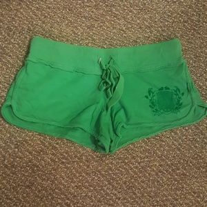 Green pajama shorts